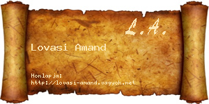 Lovasi Amand névjegykártya